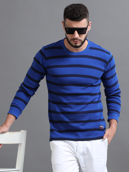 Mens Pullover Royal Blue Full Sleeve Tees TK712