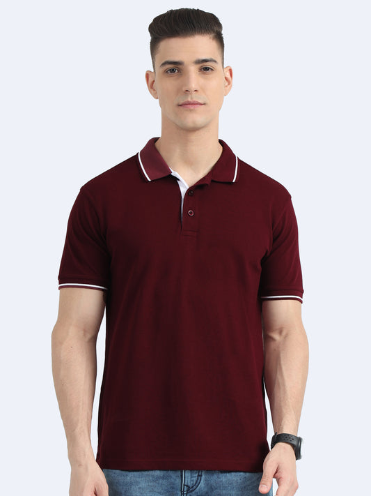 Mens Premium Maroon Polo T-shirt TK707