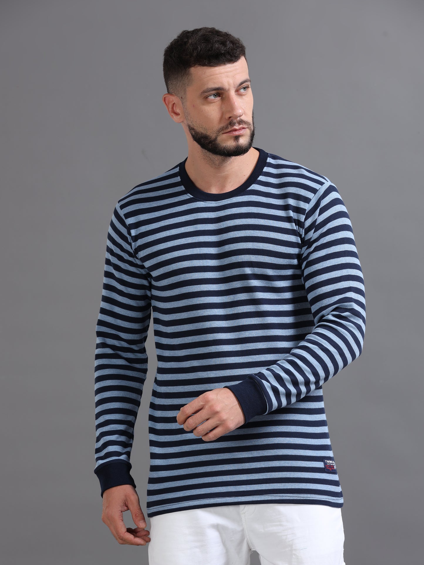 Mens Pullover Navy Full Sleeve Tees TK712