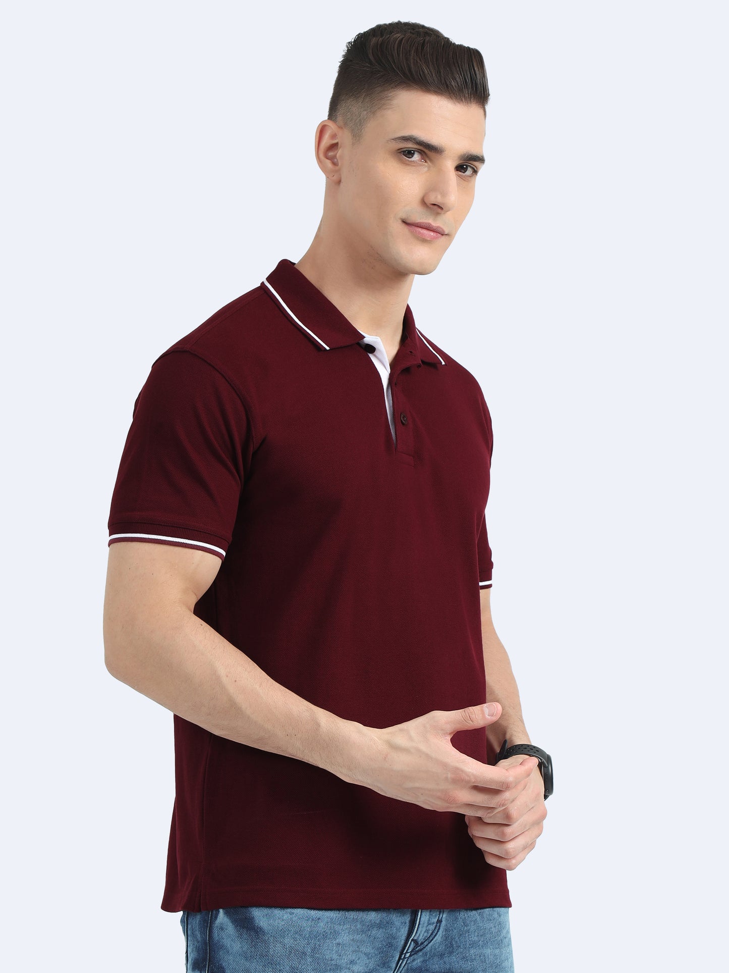 Mens Premium Maroon Polo T-shirt TK707