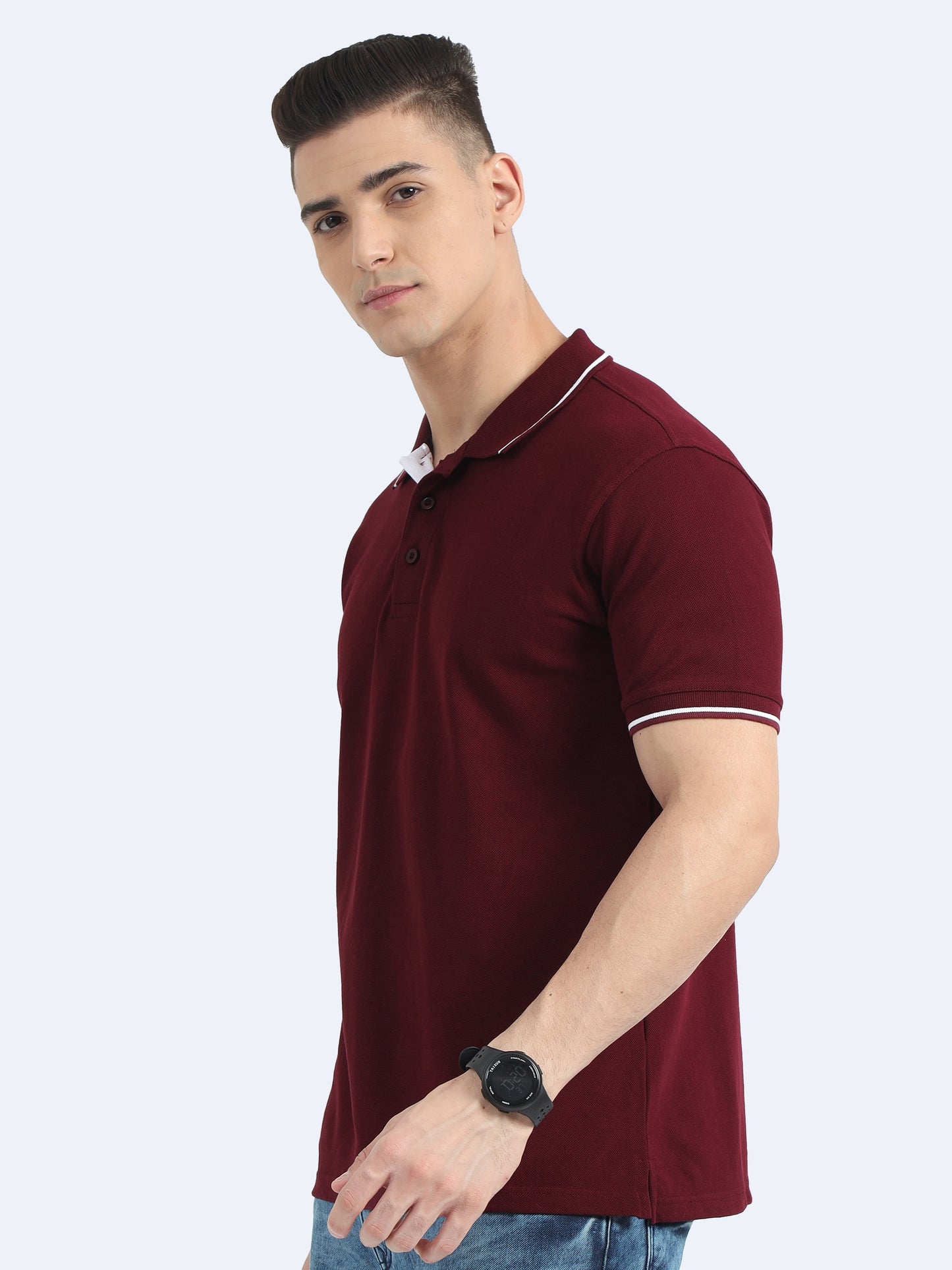 Mens Premium Maroon Polo T-shirt TK707