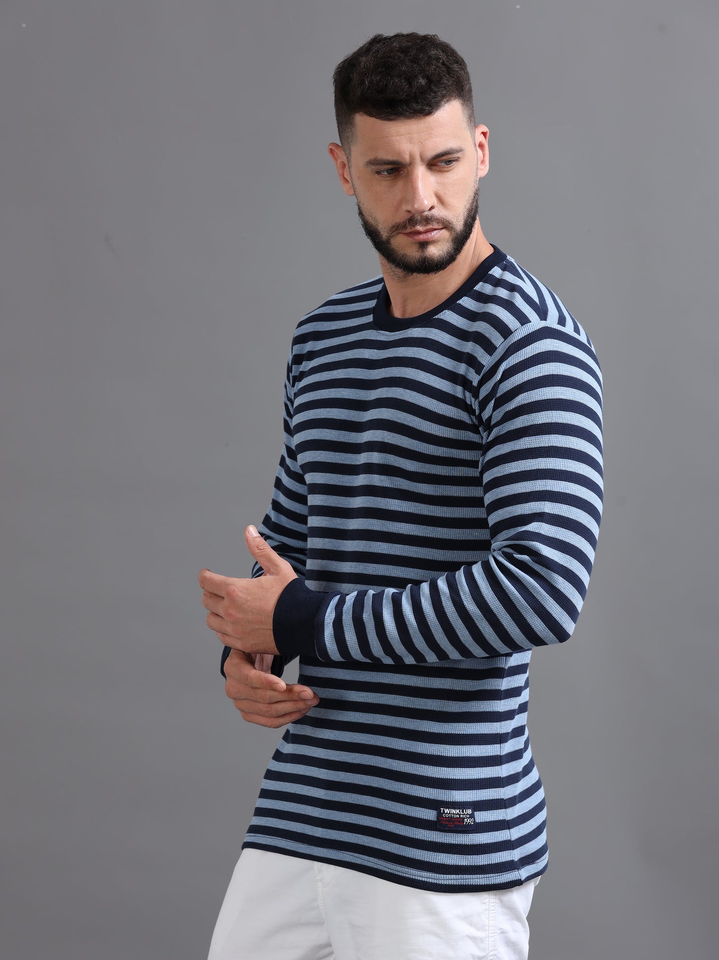 Mens Pullover Navy Full Sleeve Tees TK712