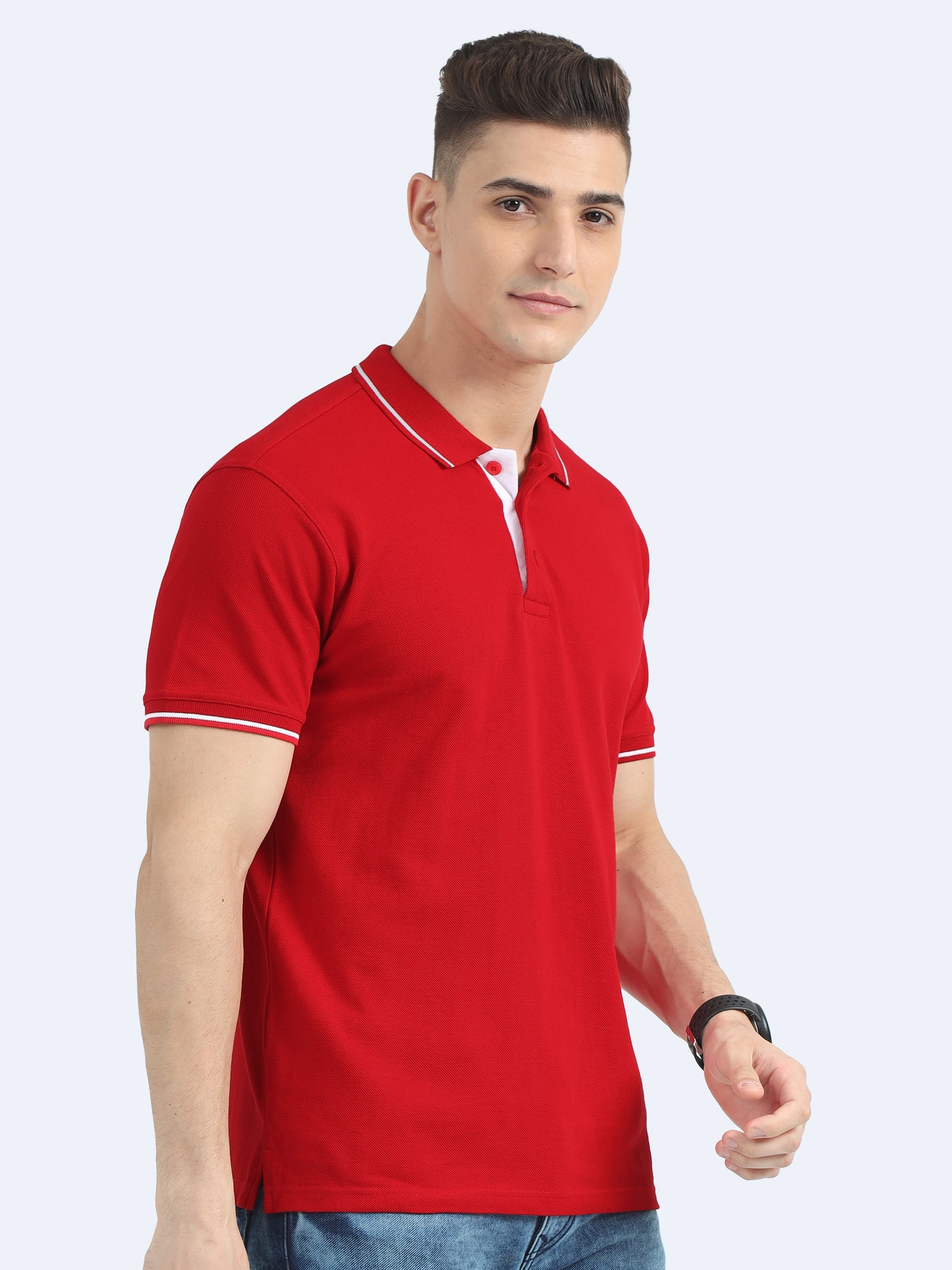 Mens Premium Red Polo T-shirt TK707