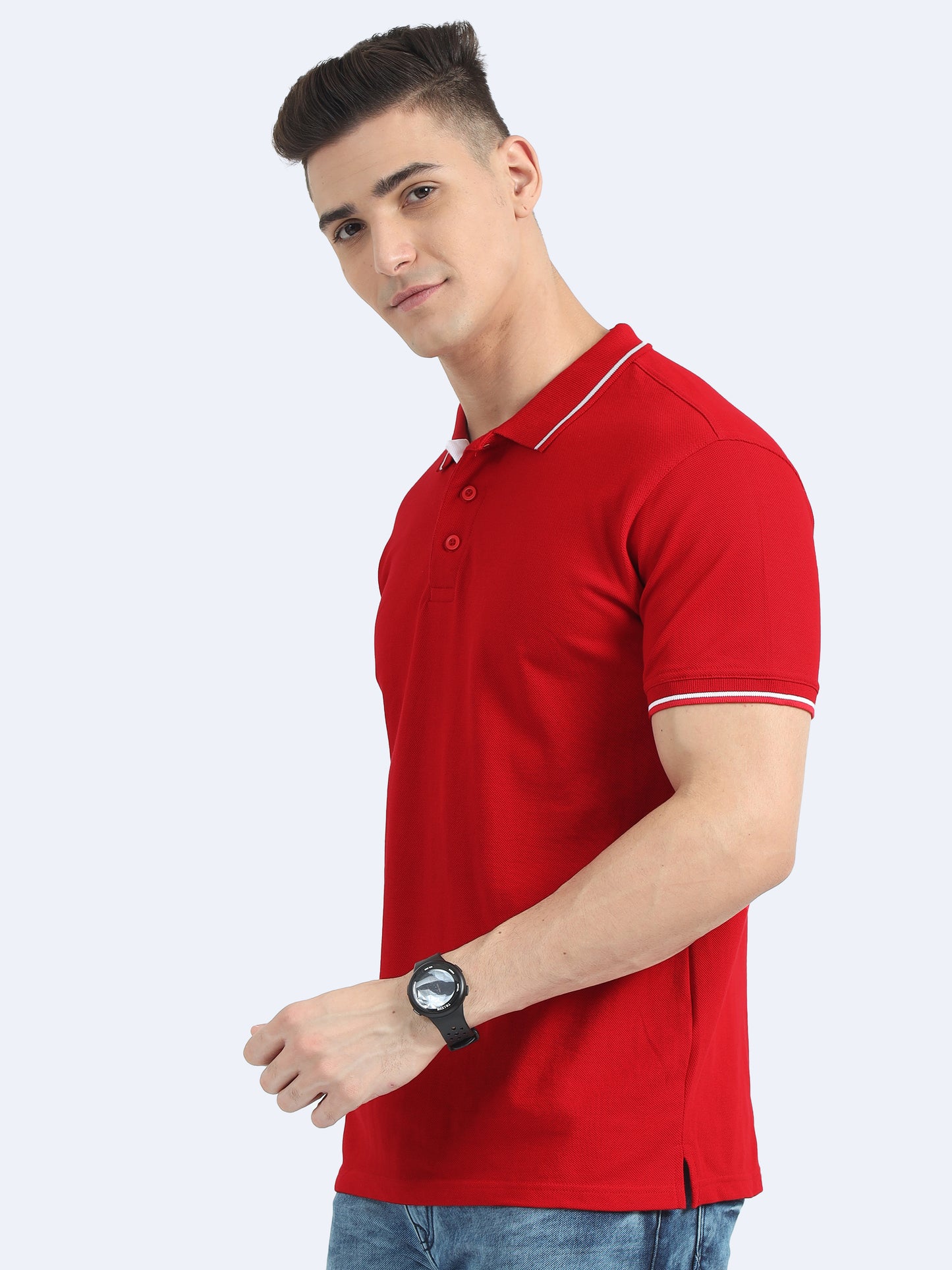 Mens Premium Red Polo T-shirt TK707