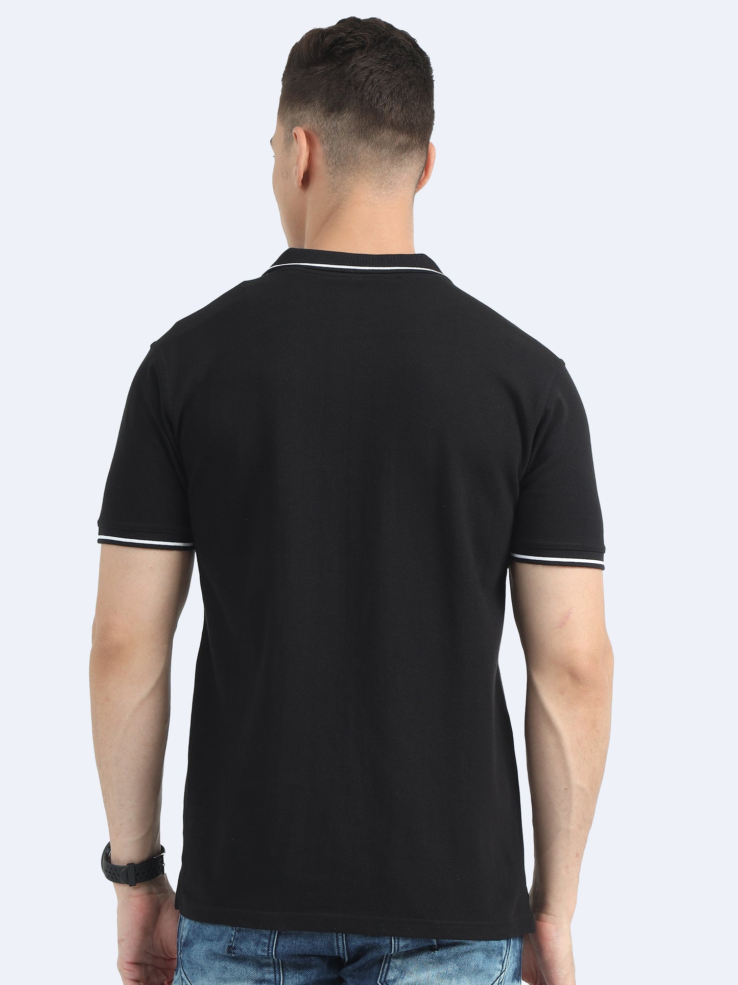 Mens Premium Balck Polo T-shirt TK707