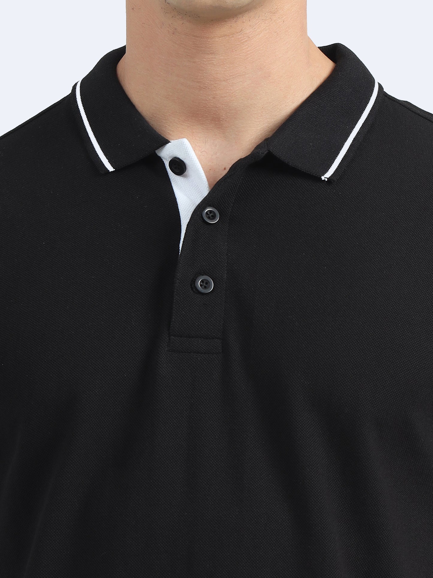 Mens Premium Balck Polo T-shirt TK707