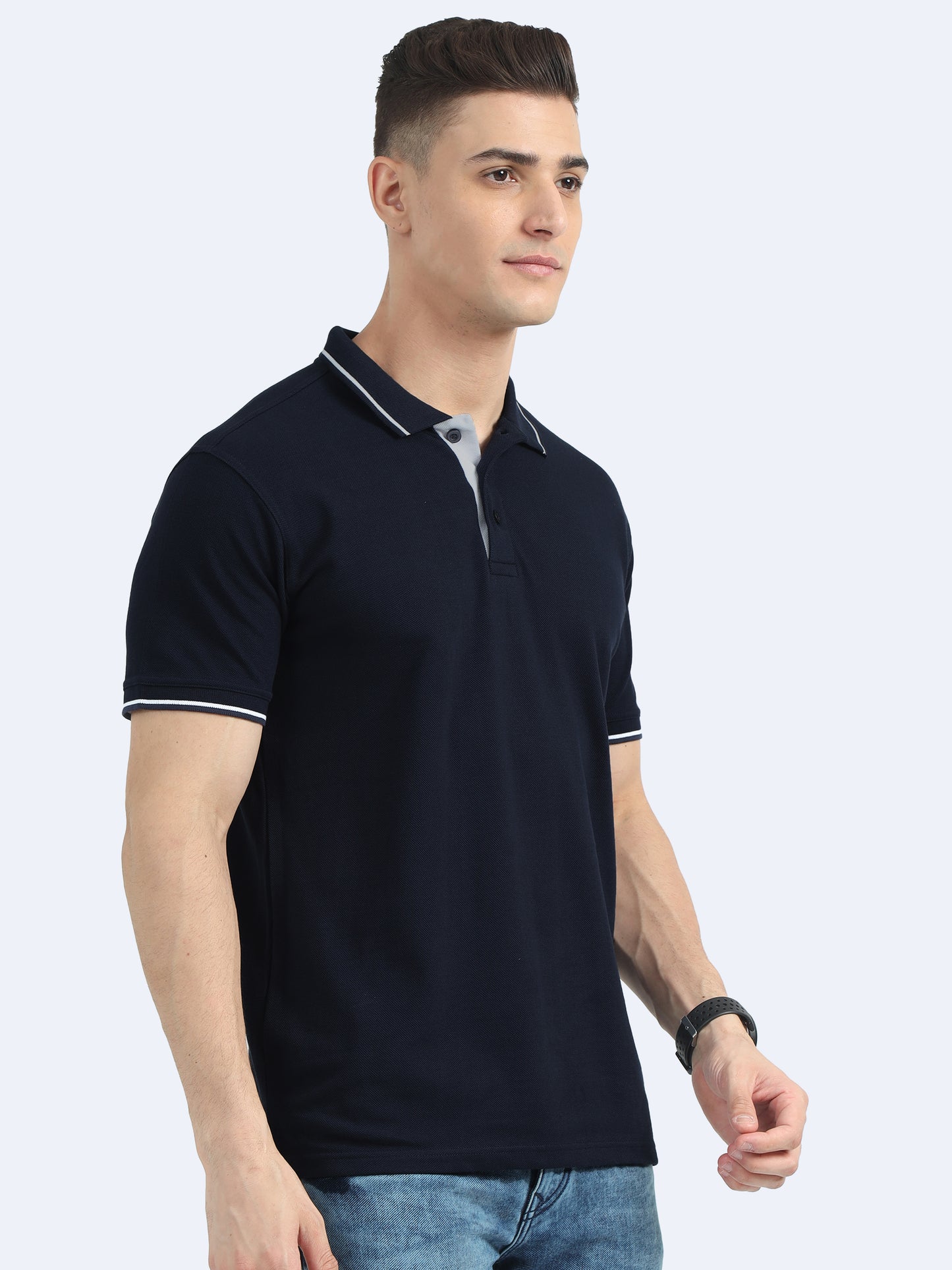 Mens Premium Navy Polo T-shirt TK707