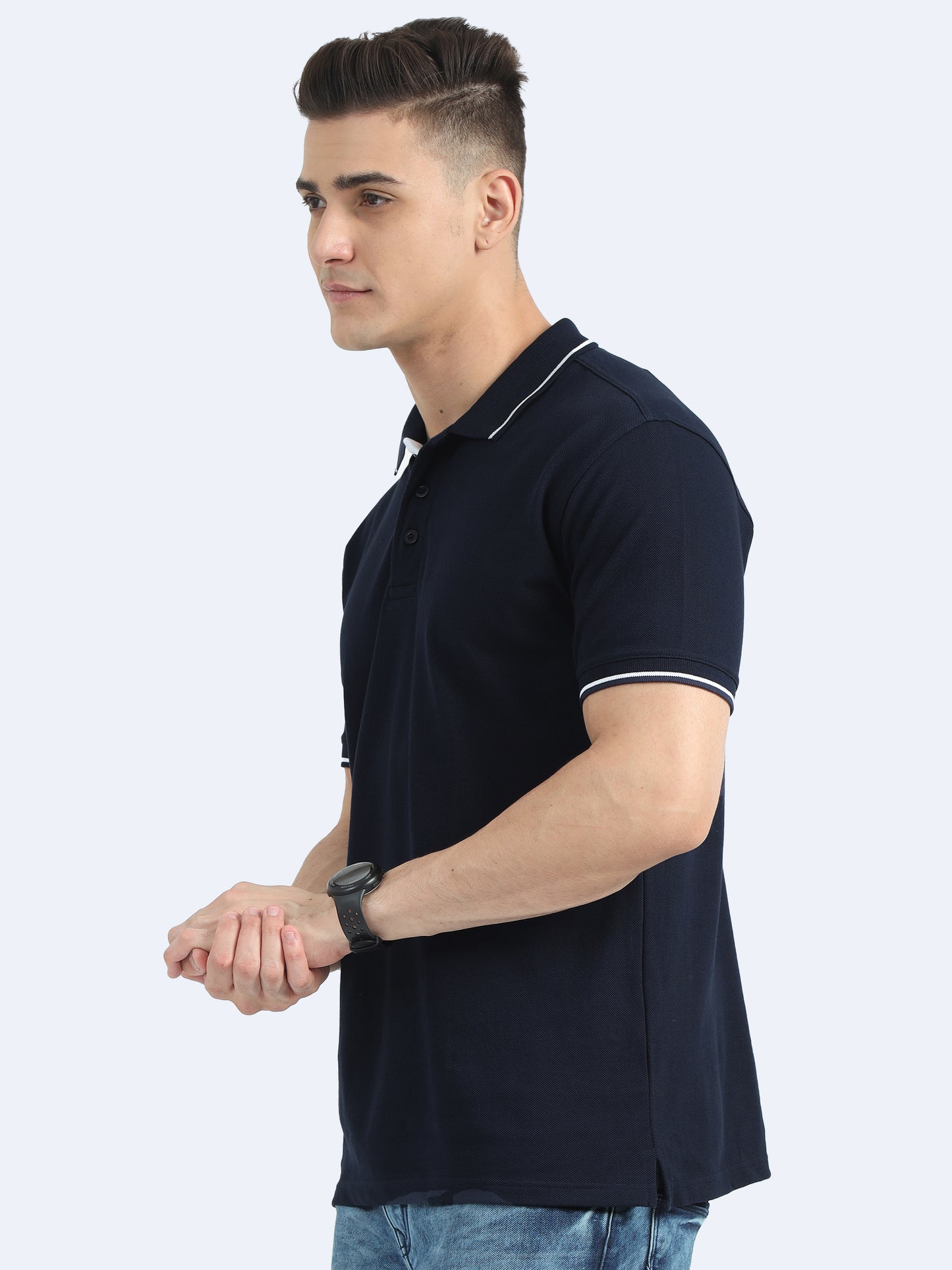 Mens Premium Navy Polo T-shirt TK707