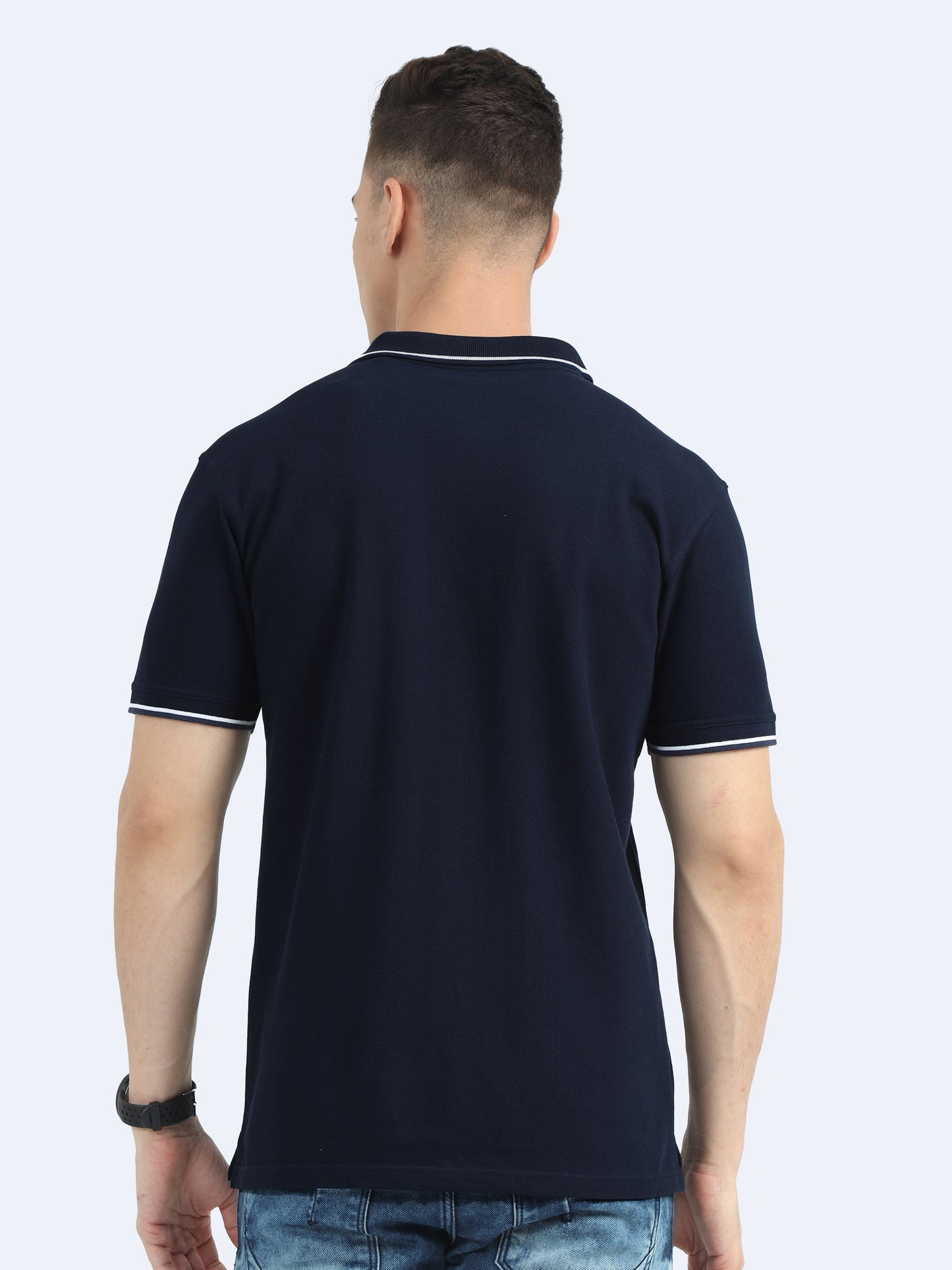 Mens Premium Navy Polo T-shirt TK707