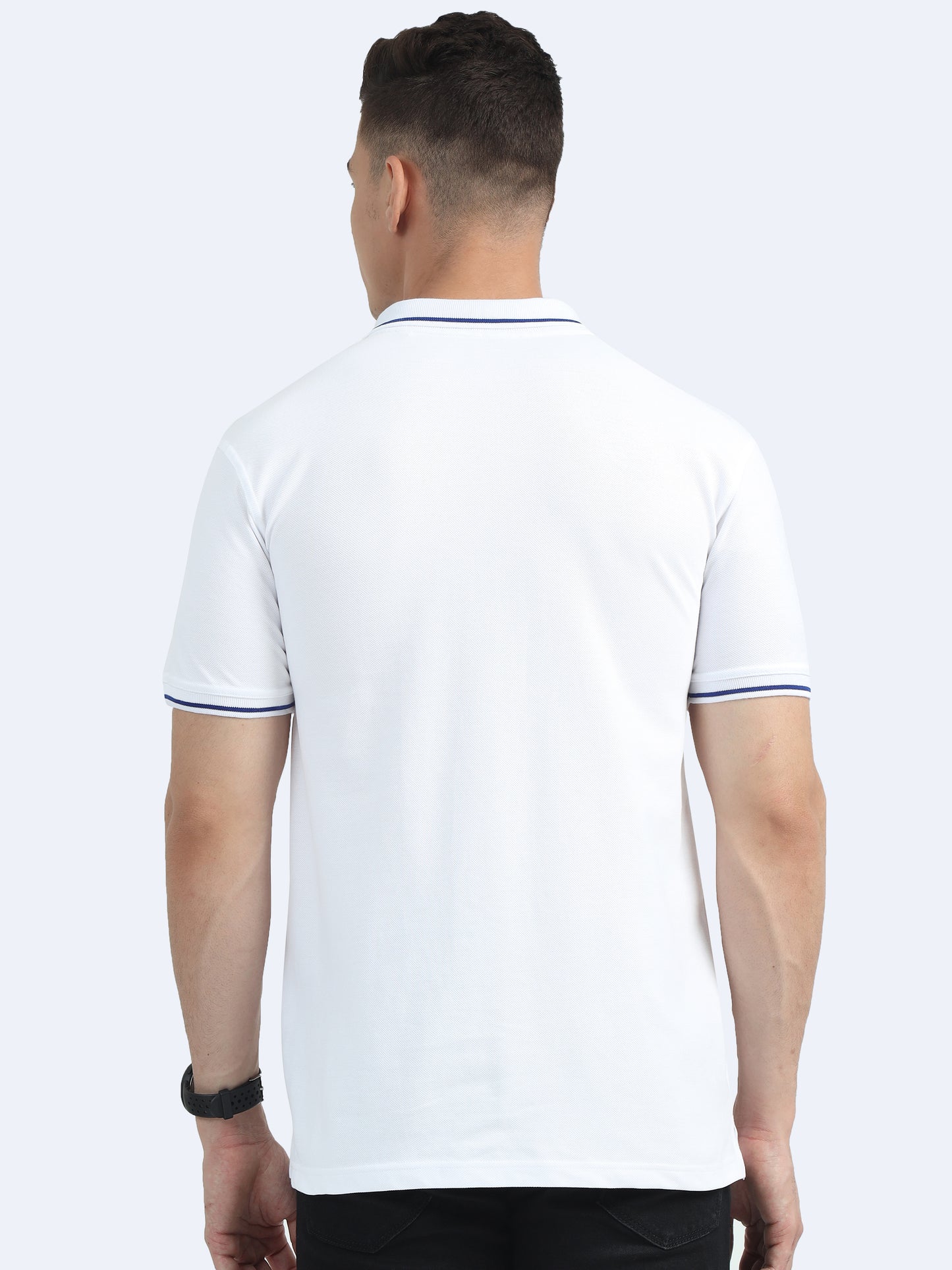 Mens Premium White Polo T-shirt TK707