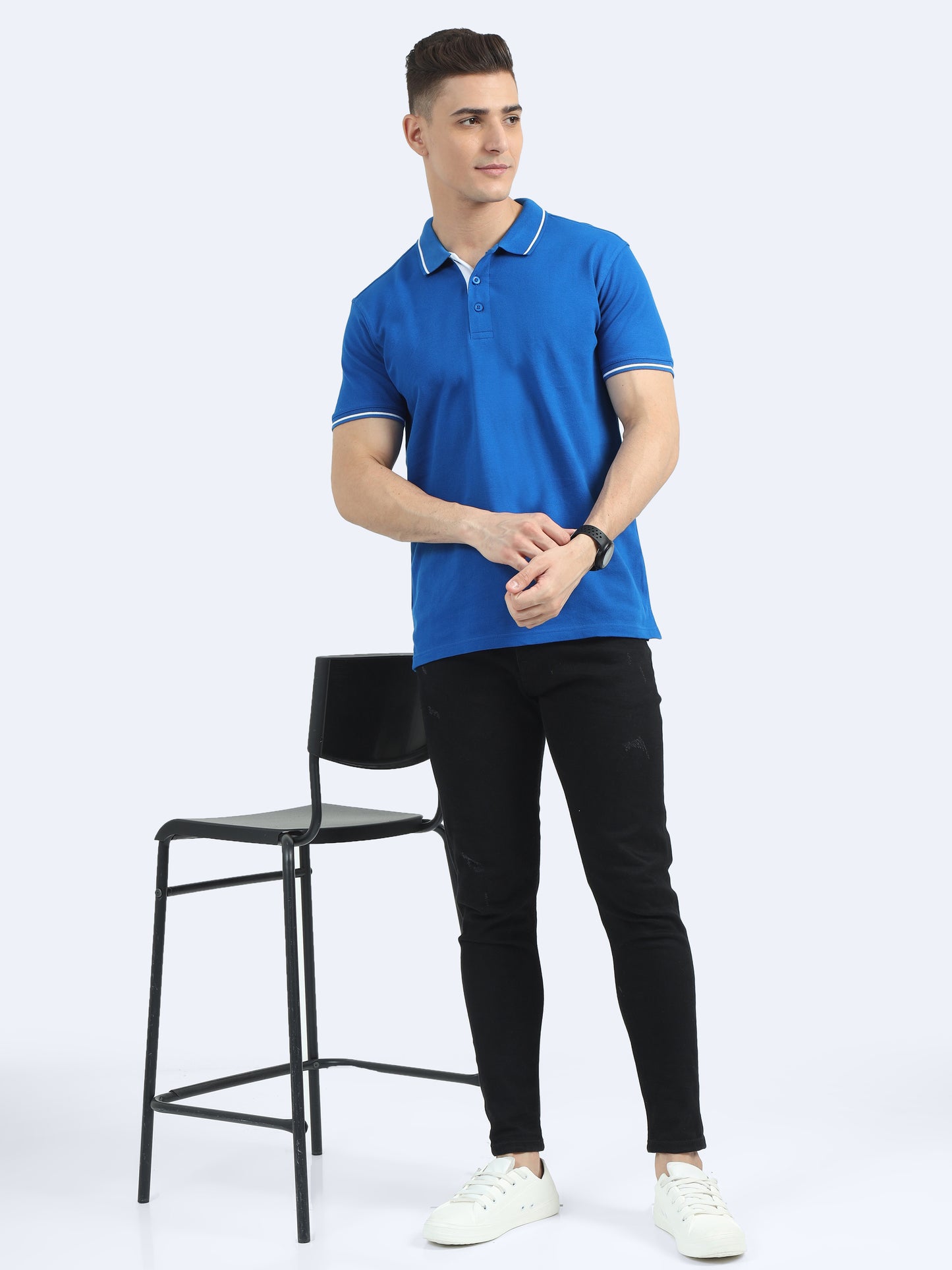 Mens Premium Royal Blue Polo T-shirt TK707