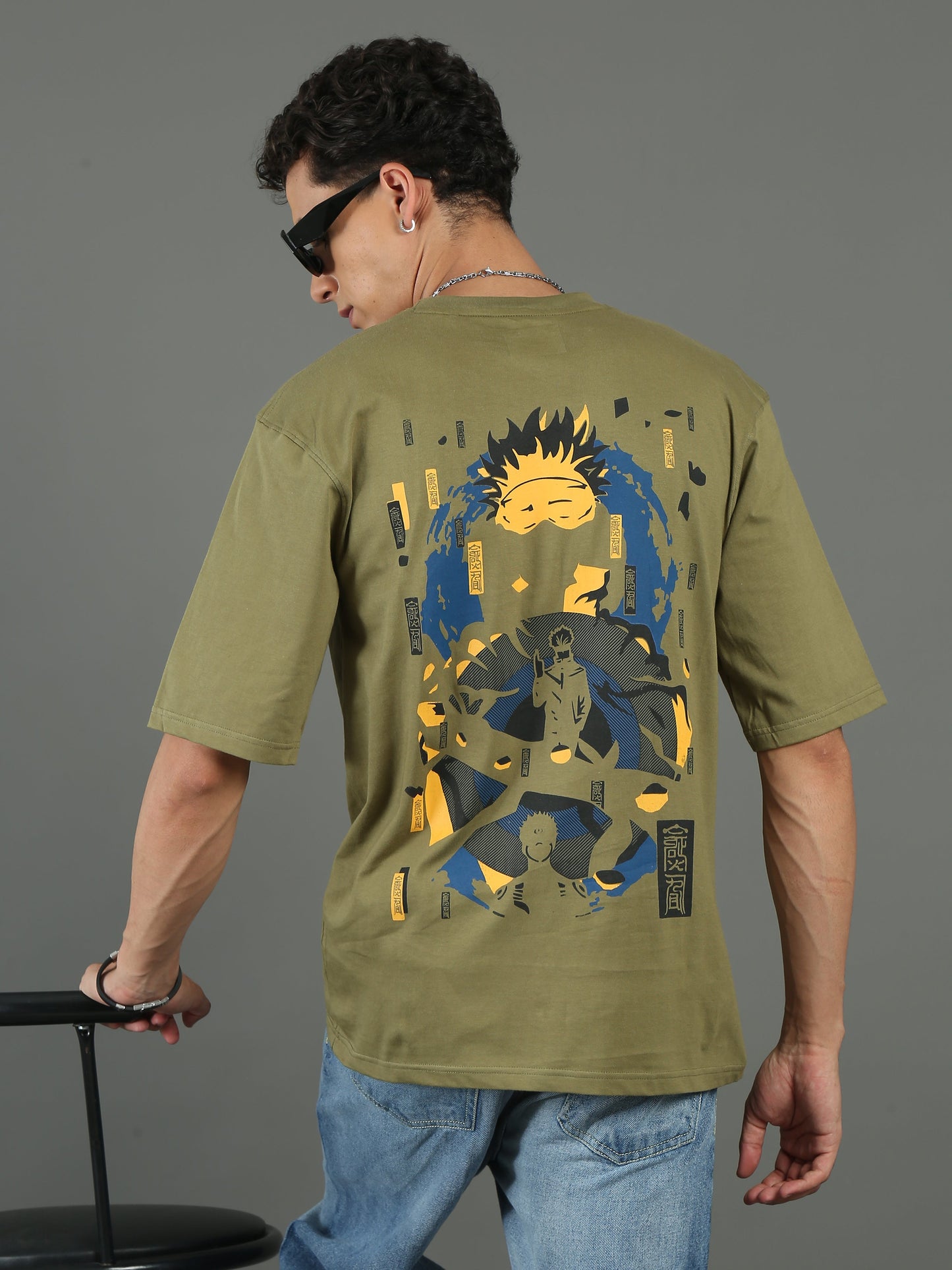 Mens Oversized Tees - Olive Green TK734