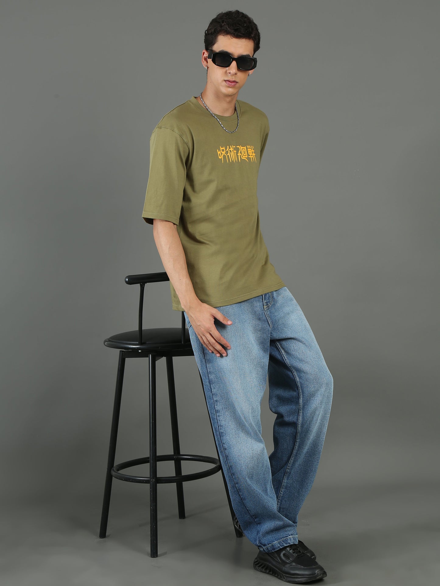 Mens Oversized Tees - Olive Green TK734