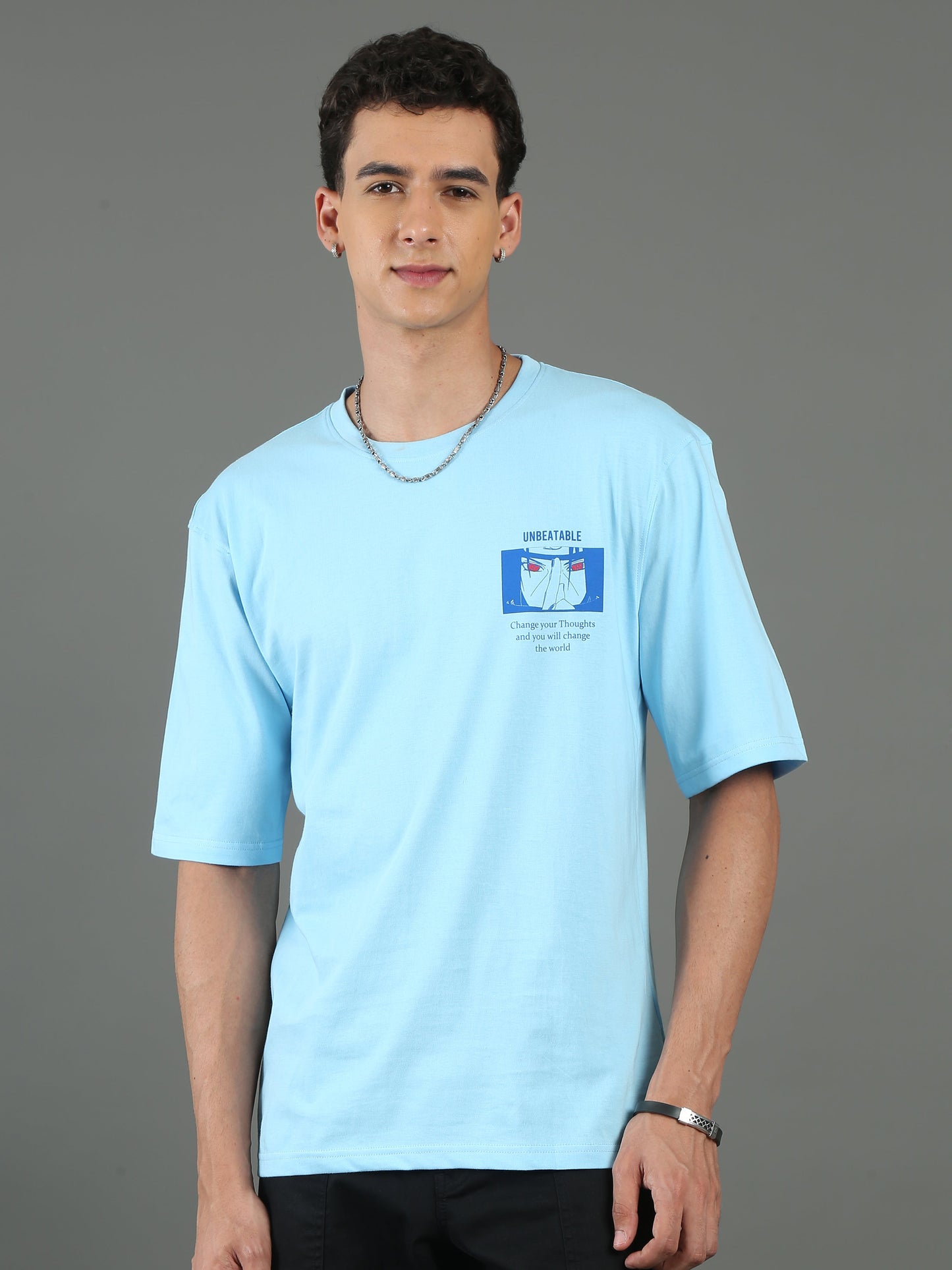 Mens Oversized Tees - Sky Blue TK734