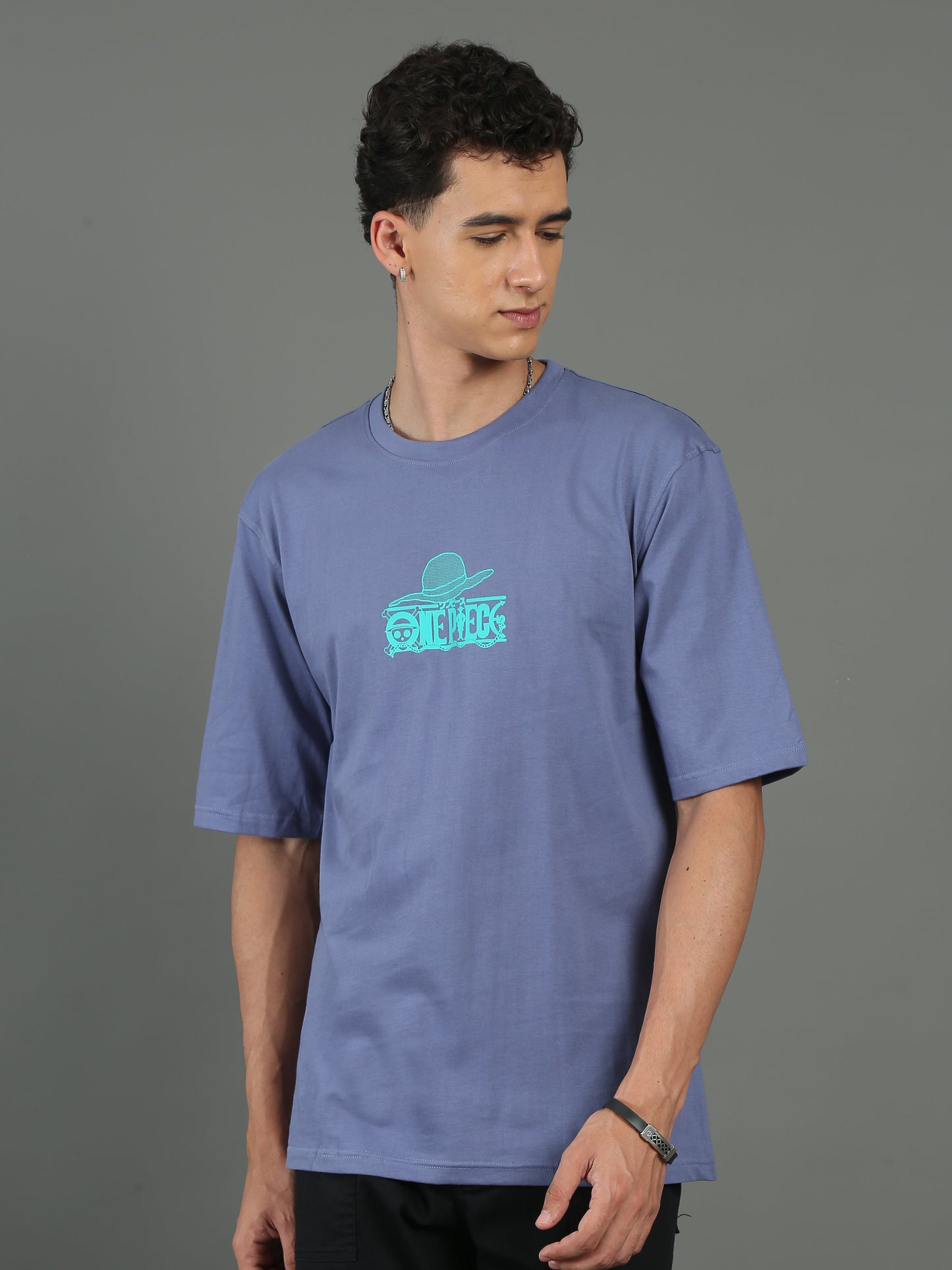 Mens Oversized Tees - Dusky Blue TK734