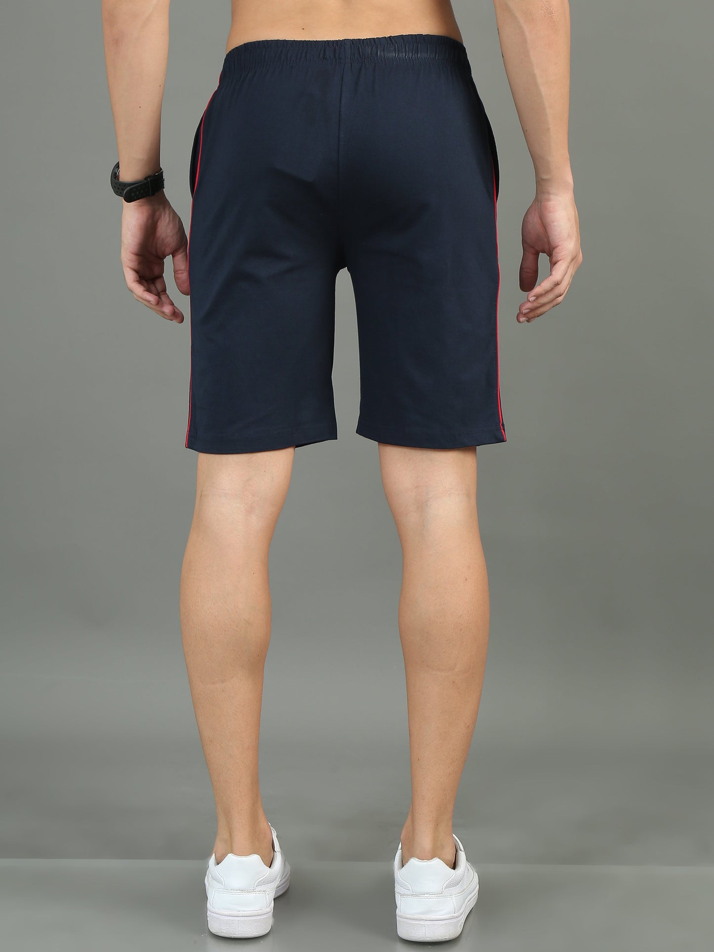 Mens Premium Navy Shorts With Logo Embroidery TK709