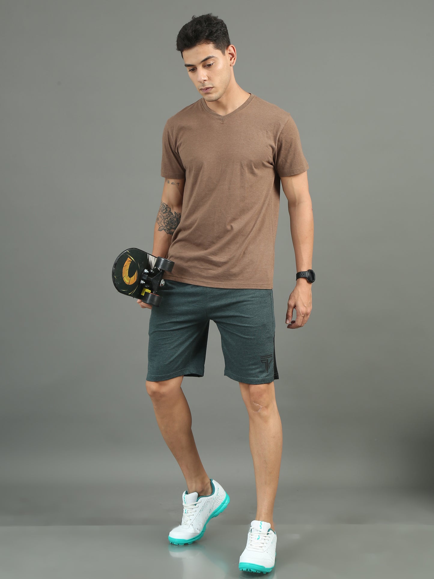 Mens Premium Heather Olive Shorts TK724