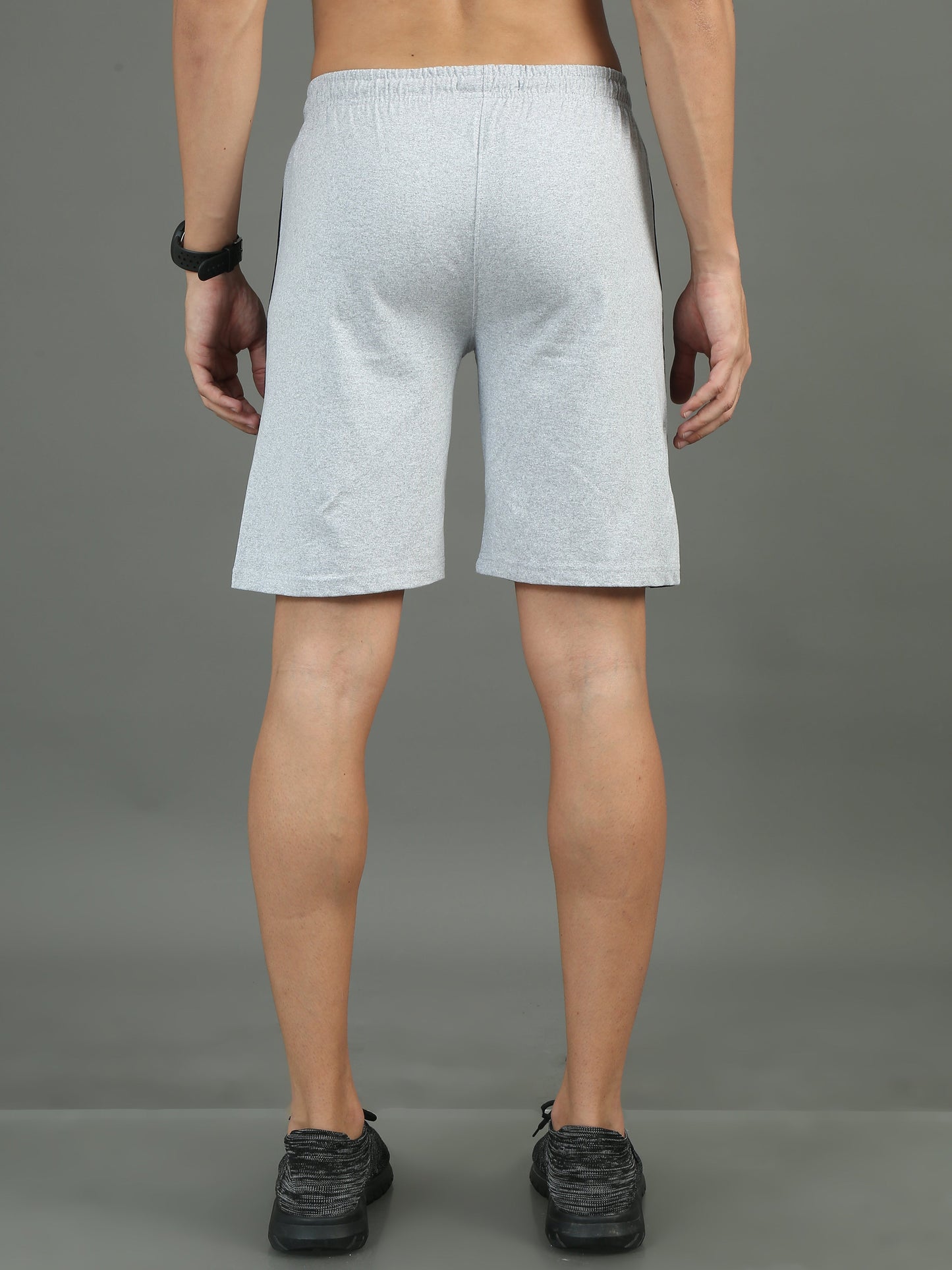 Mens Premium Grey Shorts With Side Cut And Zip Pockets TK711