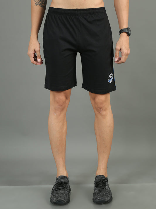 Mens Premium Black Shorts With Logo Embroidery TK709