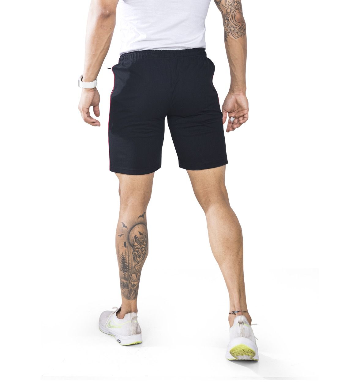 Mens Premium Black Shorts With Zip Pockets TK703