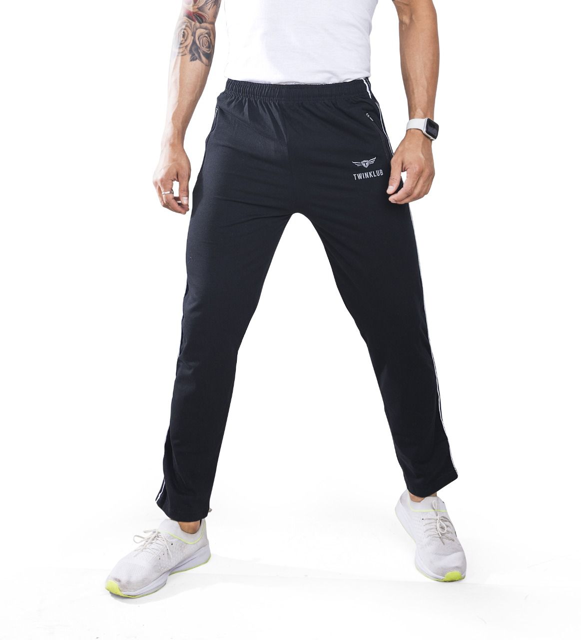 Premium  Black Track Pant With side zip pockets TK705