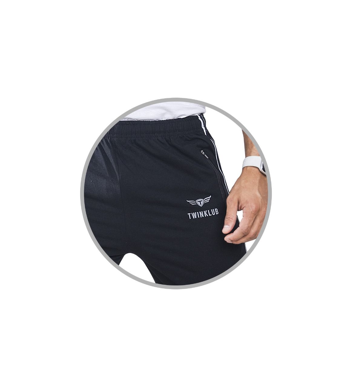 Premium  Black Track Pant With side zip pockets TK705