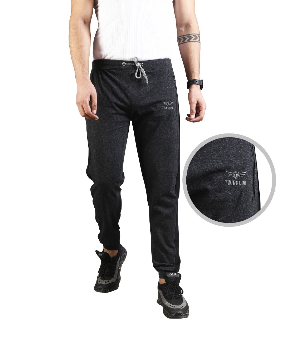 Premium Charcoal Jogger Pants With side zip pockets TK702