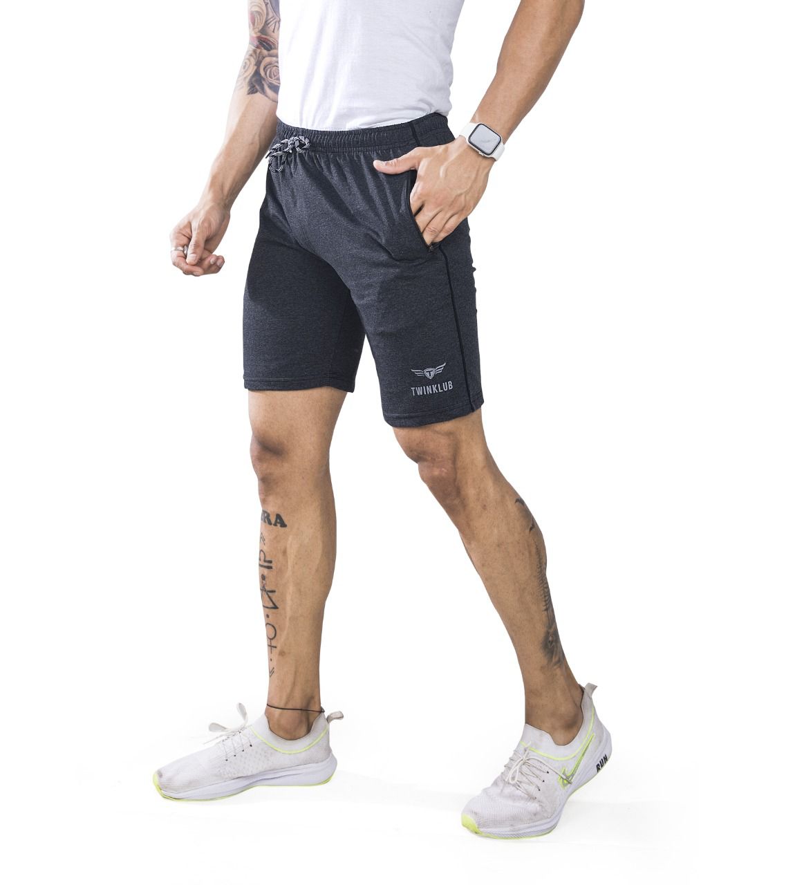 Mens Premium Carcoal Shorts With Zip Pockets TK703