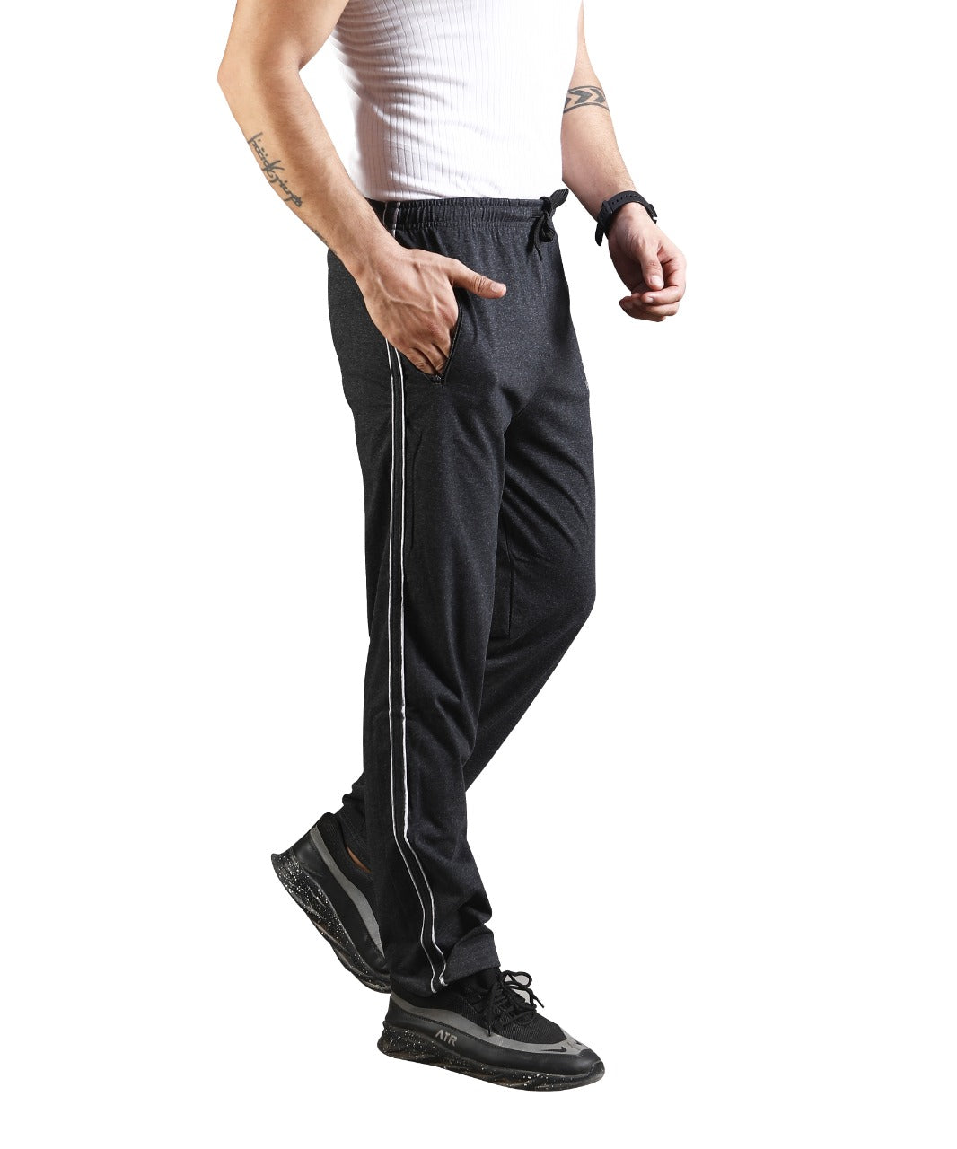 Premium  Charcoal Track Pant With side zip pockets TK705