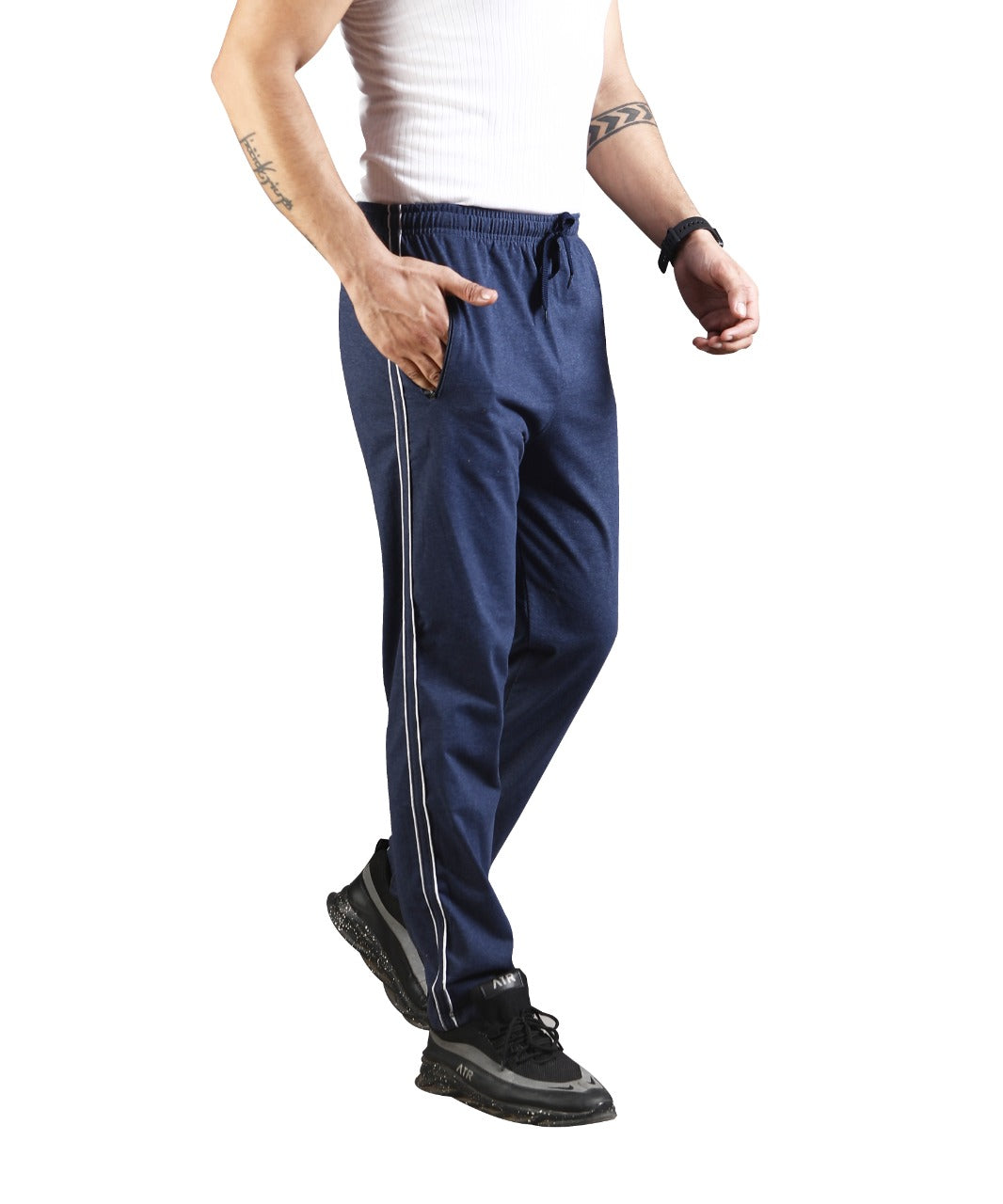 Premium Navy Track pants With side zip pockets TK705