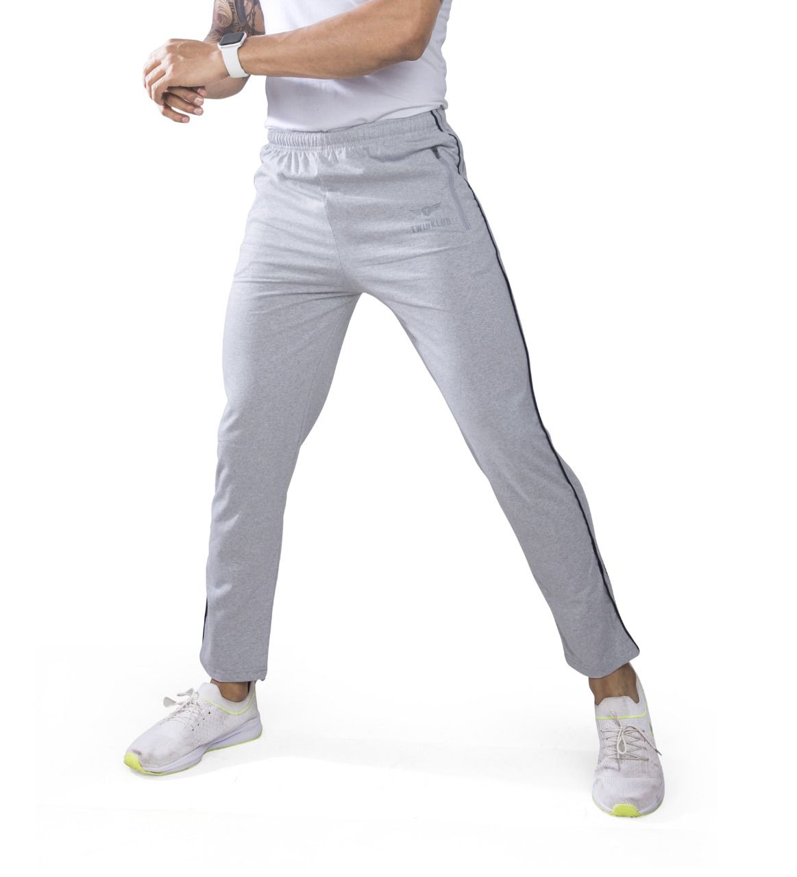 Premium  Grey Track Pant With side zip pockets TK705