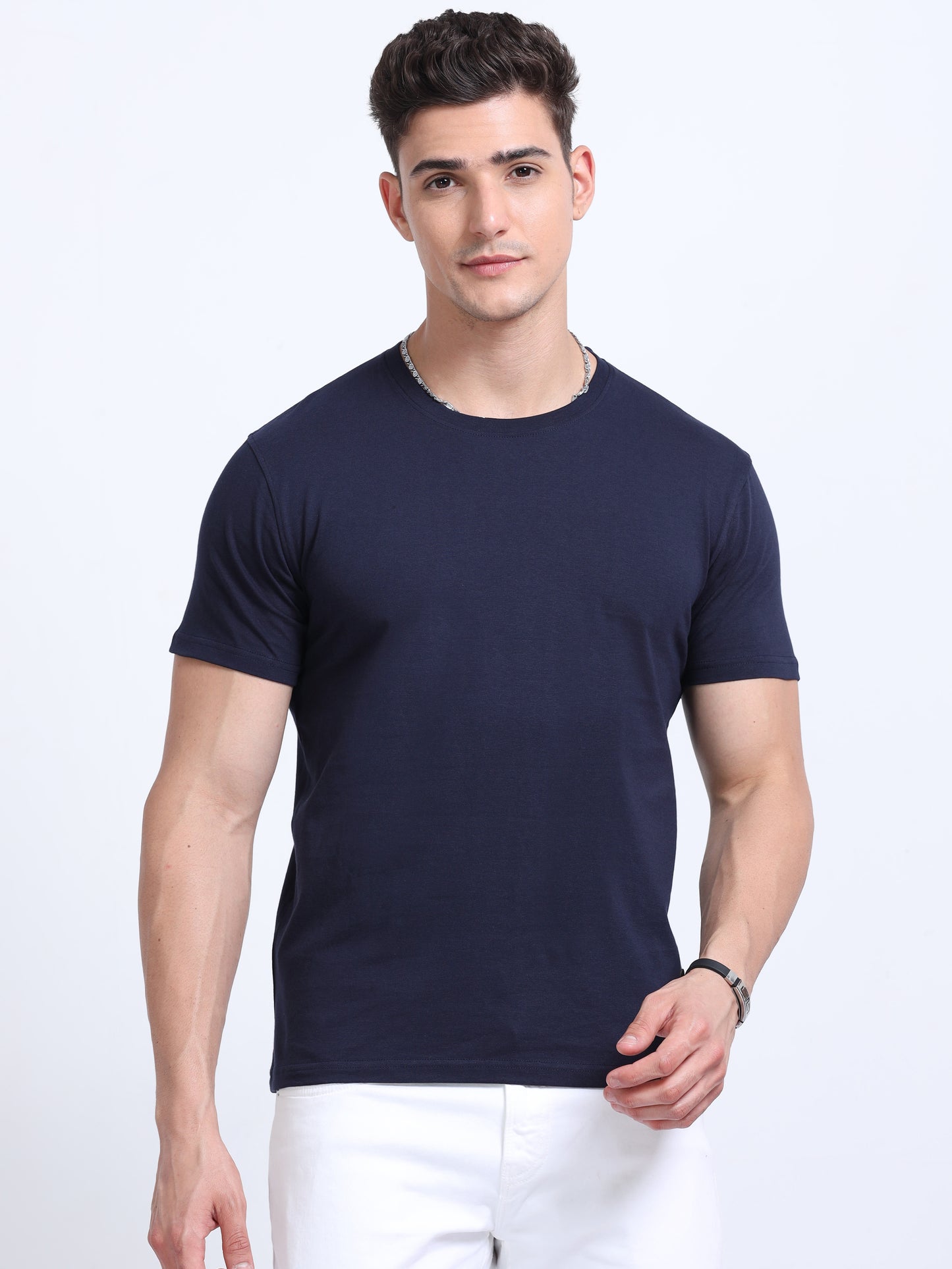 Classic Navy Crew Neck T Shirt TK735