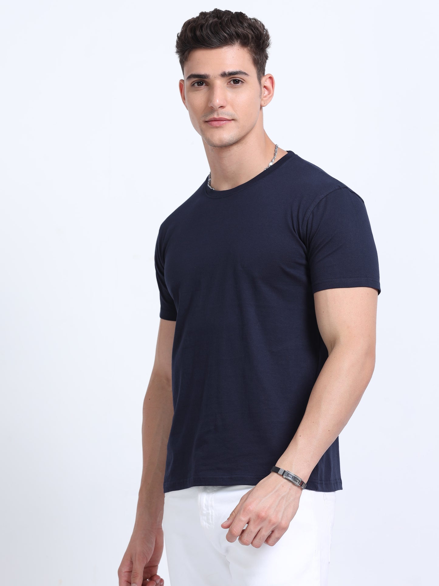 Classic Navy Crew Neck T Shirt TK735