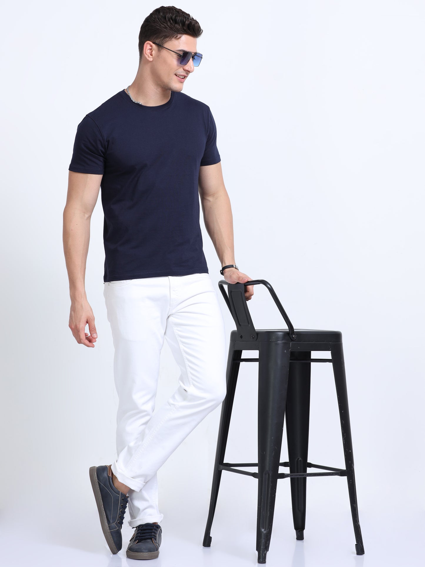 Classic Navy Crew Neck T Shirt TK735