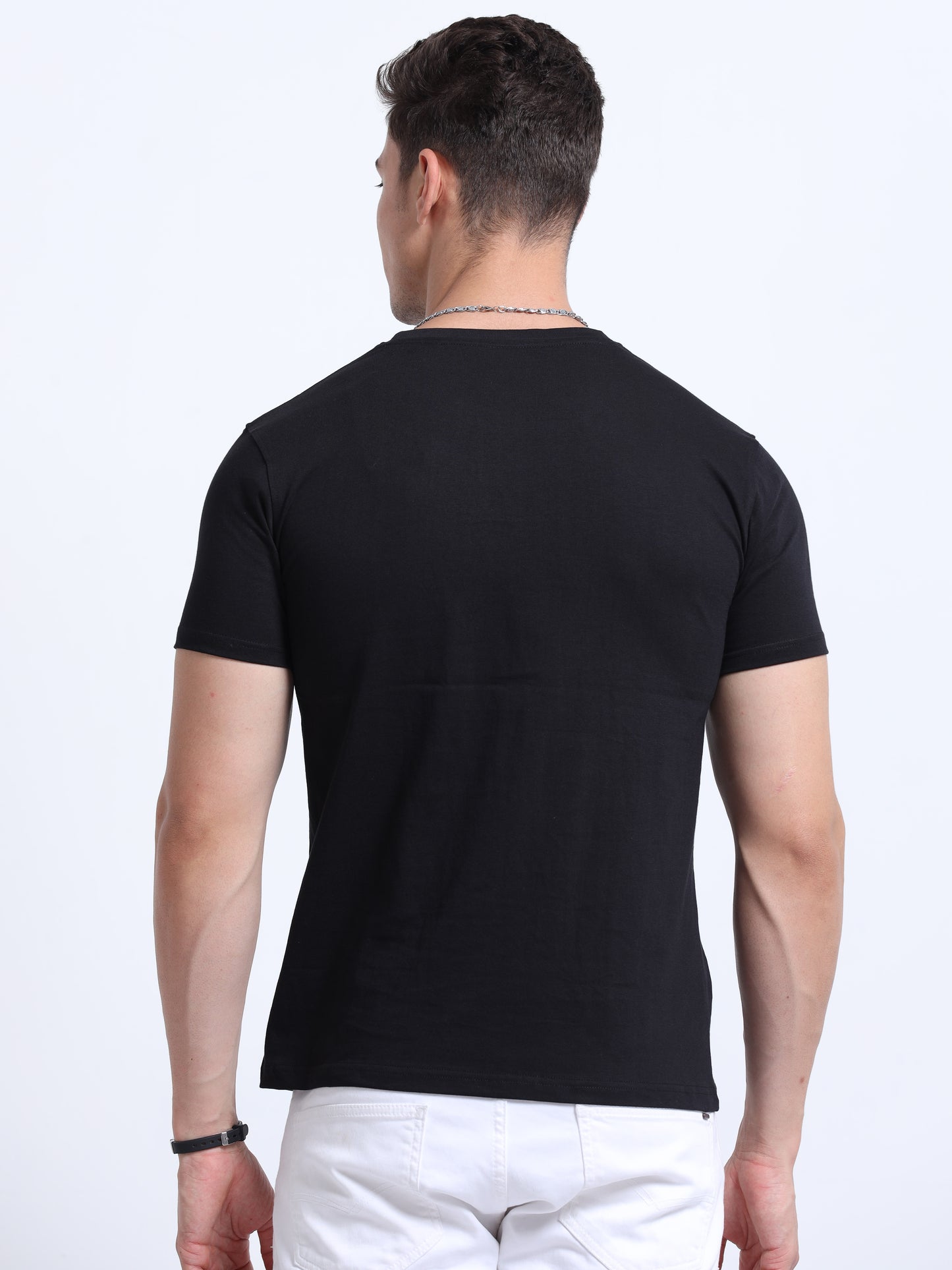 Classic Black Crew Neck T Shirt TK735