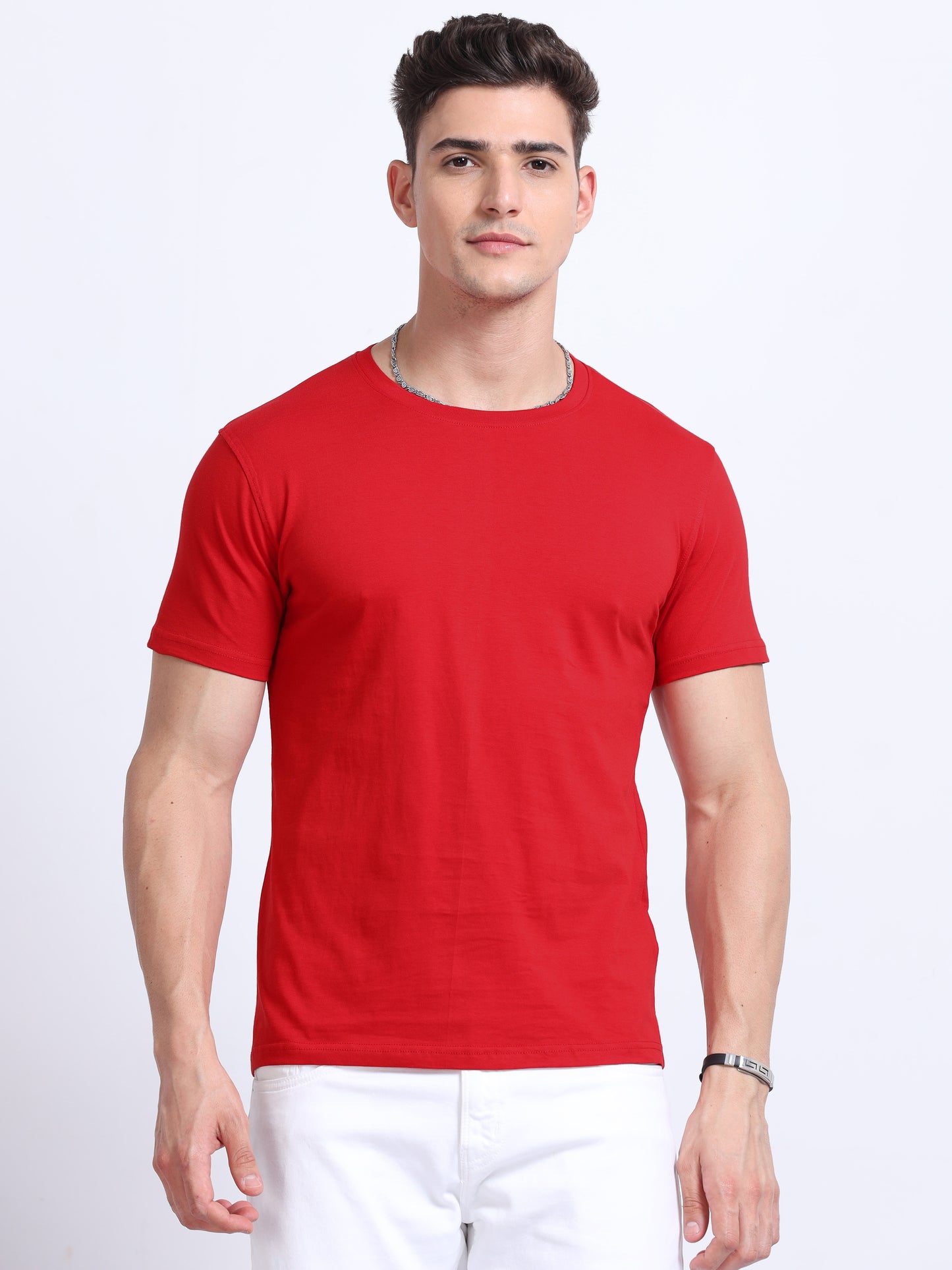 Classic Red Crew Neck T Shirt TK735