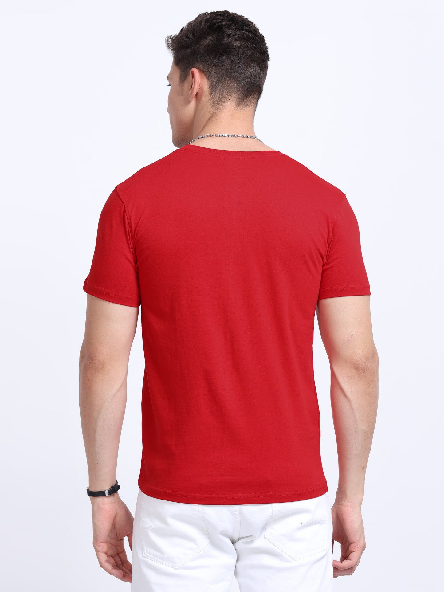 Classic Red Crew Neck T Shirt TK735