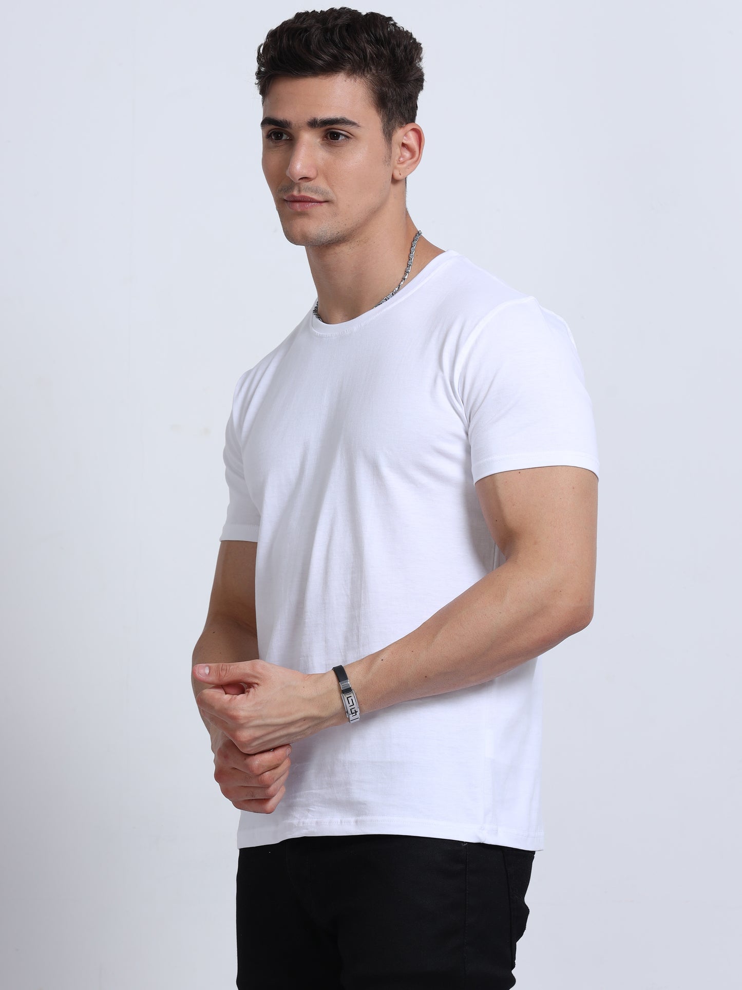 Classic White Crew Neck T Shirt TK735