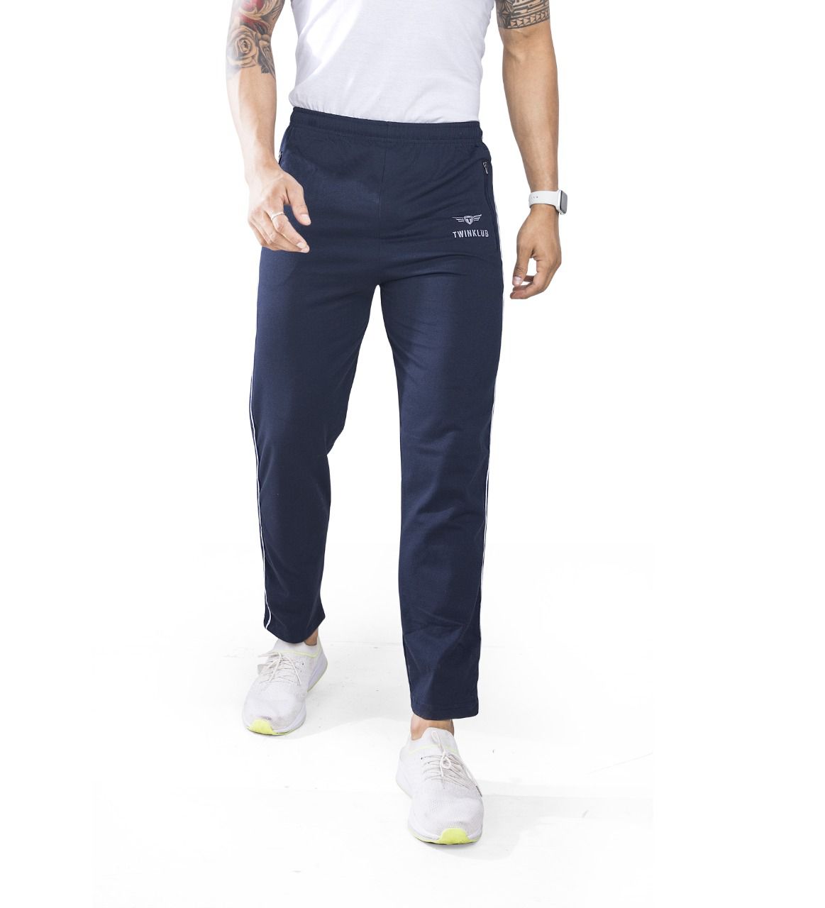 Premium Navy Track pants With side zip pockets TK705