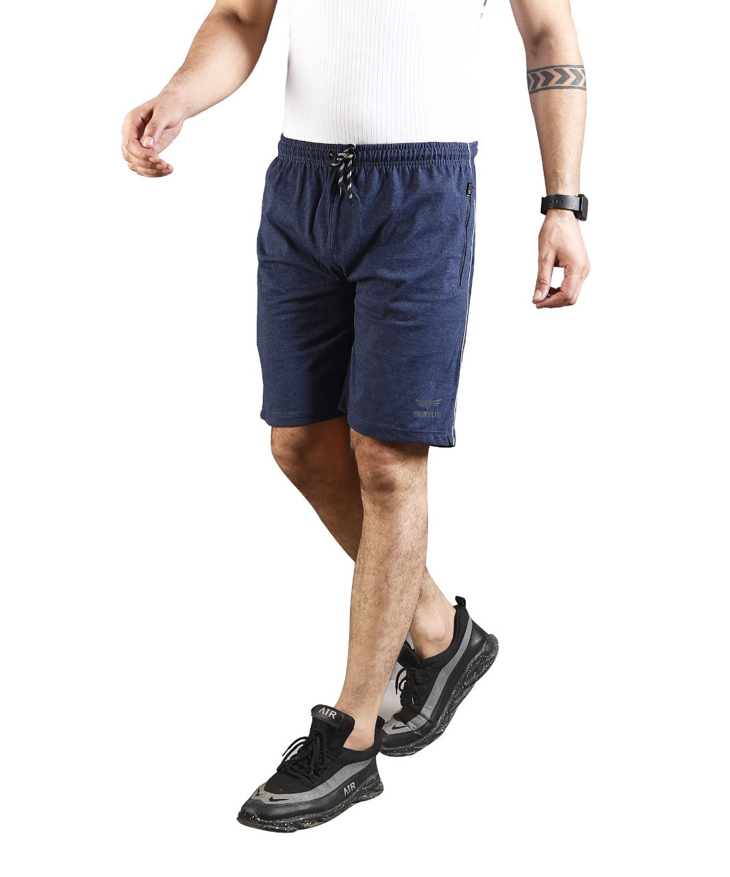 Mens Premium Navy Shorts With Zip Pockets TK703