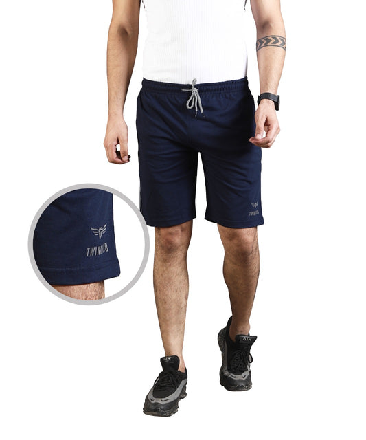 Mens Premium Navy Shorts With Zip Pockets TK703