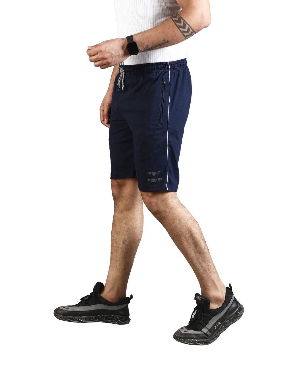 Mens Premium Navy Shorts With Zip Pockets TK703