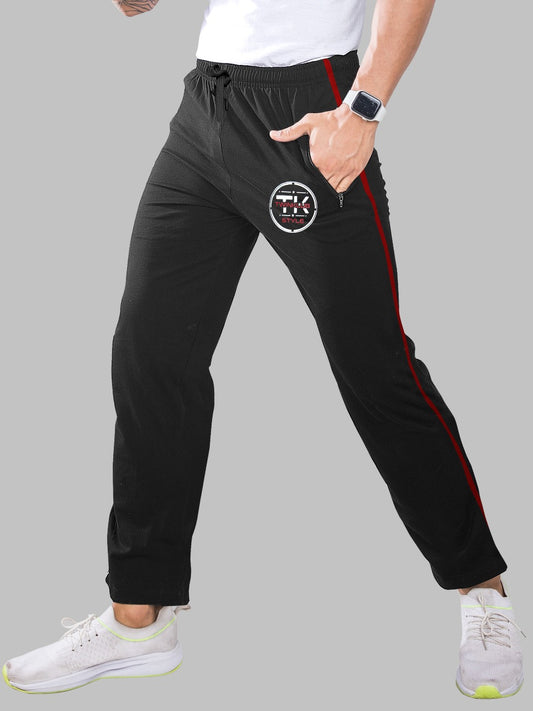 Premium Charcoal Regular fit Track pants With side zip pockets TK708