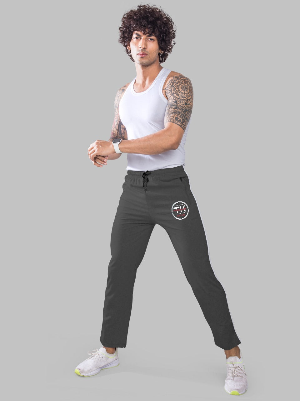 Premium Olive Regular fit Track pants With side zip pockets TK708