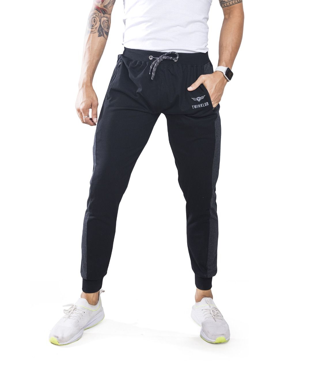 Premium Black Jogger Pants With side zip pockets TK702