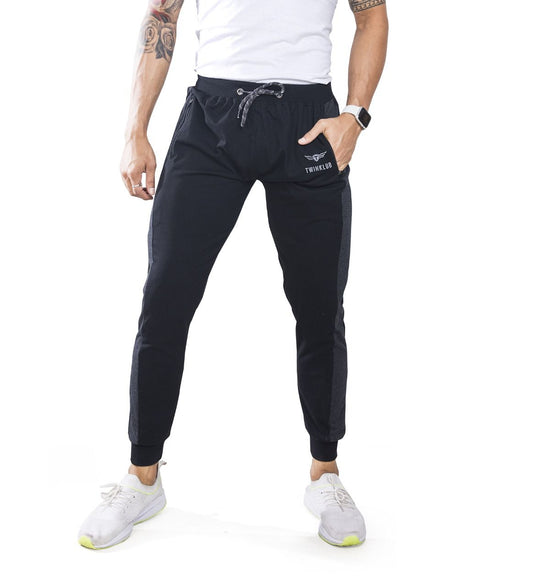 Premium Black Jogger Pants With side zip pockets TK702