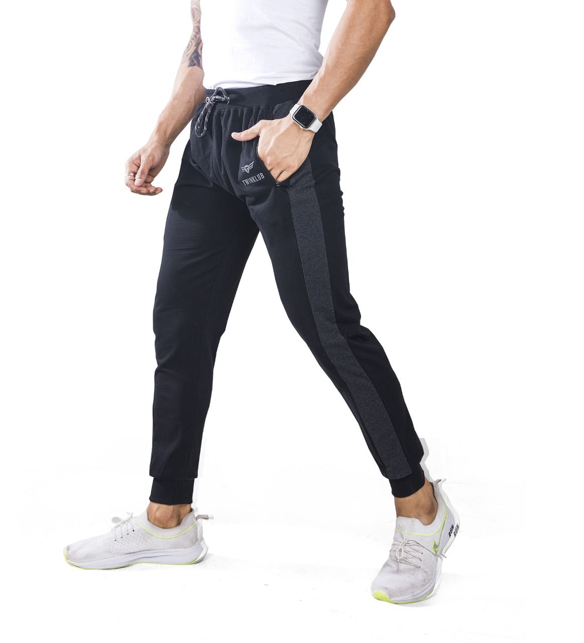 Premium Black Jogger Pants With side zip pockets TK702