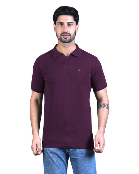 Mens Dry Fit Imperial Purple Polo Tees with Pocket TK710